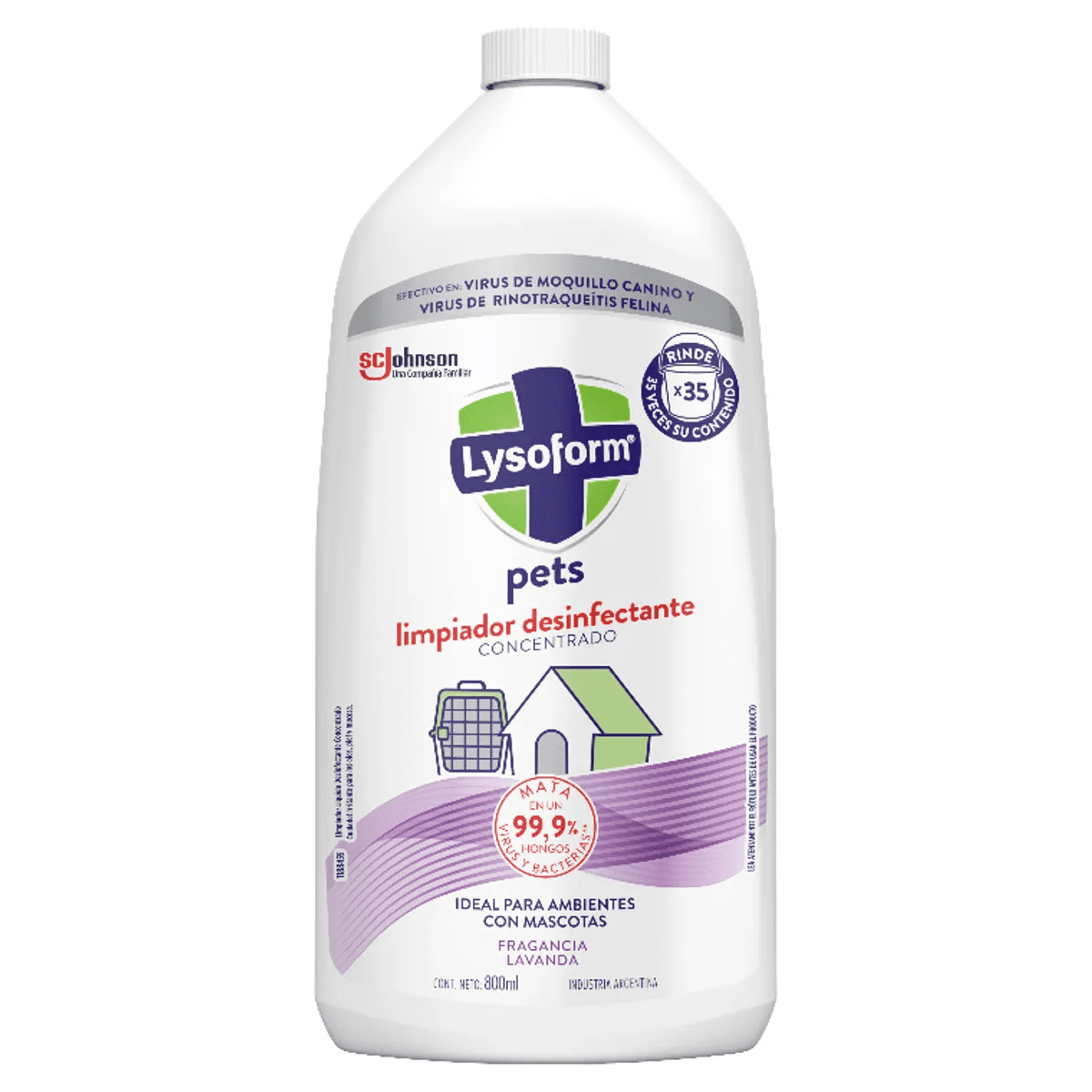 Lysoform - Limpiador Desinfectante De Piso Para Ambiente Con Mascotas Lavanda Botella