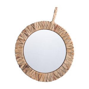 Bothyi - Espejo Redondo De Espejo Tejido Con Marco Montado En La Pared Para Decoración De Baño De Dormitorio