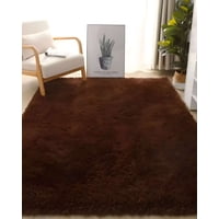 Teng Fei - Alfombra Peluda Suave 180 X 200 Cm Primera Calidad Café