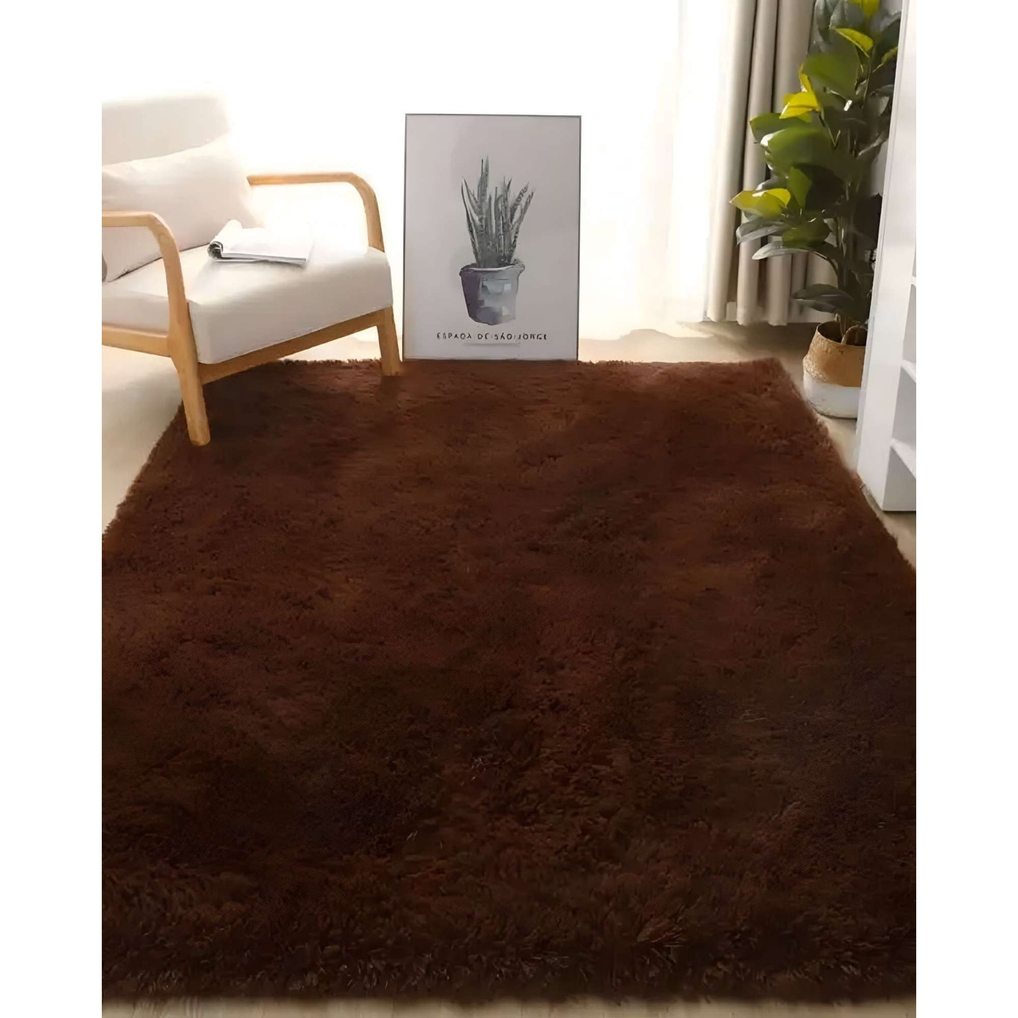 Teng Fei - Alfombra Living Dormitorio Suave 180 X 200 Cm Café