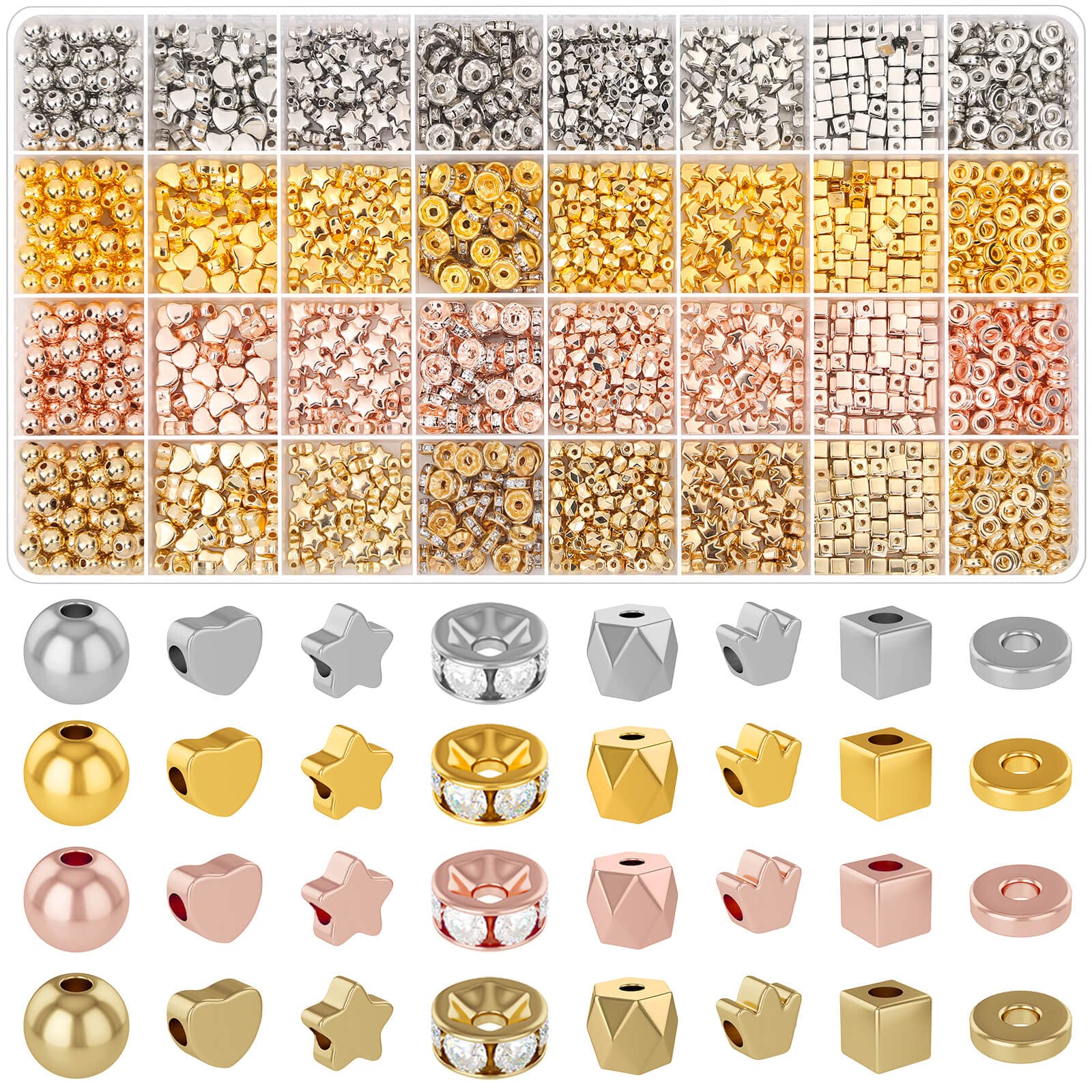 Spacer Beads Selizo 2240 Piezas Para Hacer Joyas