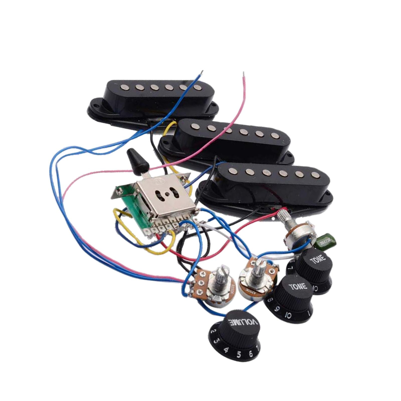 Magideal - Pastillas De Guitarra Eléctrica Precableadas, Pastilla Inconfundible Pastilla Inconfundible Pastilla Pasiva De Bobina Simple Para Eléctricas St , Negro