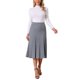 thumbnail image 2 of INSPIRE CHIC Falda Plisada de Mujer Cintura Alta Elástica Línea A Tejido de Punto Acanalado Falda Midi Suéter Conjunto de Otoño Invierno S Gris Claro, 2 of 6