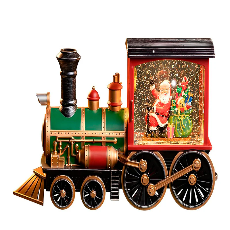 Wakeshome - Adorno Navidad Trecito Con Luces Para El Arbol De Pascua Muñeco De Nieve Con Bolsa De Regalo