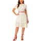 thumbnail image 1 of INSPIRE CHIC Vestido Vintage para Mujer de Regreso a Clases con Estampado Floral, Cuello Peter Pan, Largo a la Rodilla, Casual, Talla S, Blanco, 1 of 7