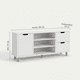 thumbnail image 3 of Rack Tv 120x30x55cm 2 Tiras 1 Puerta Melamina Homer Design Blanco, 3 of 4