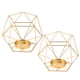 thumbnail image 1 of 2Pcs 3D Geometric Wedding Candlestick Votive Candel Tealight Holder Golden, 1 of 5