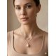 thumbnail image 3 of Collar Mallorca Doble Plata Fina 925,perla De Rio Y Circon Plateado, 3 of 3