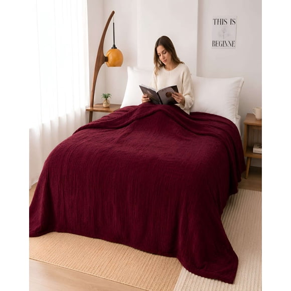 Frazada Manta Texturizada 2 Plazas Ropa De Cama