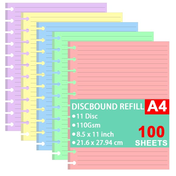 Recargas de Papel Cheericome A4 100 Hojas 5 Colores