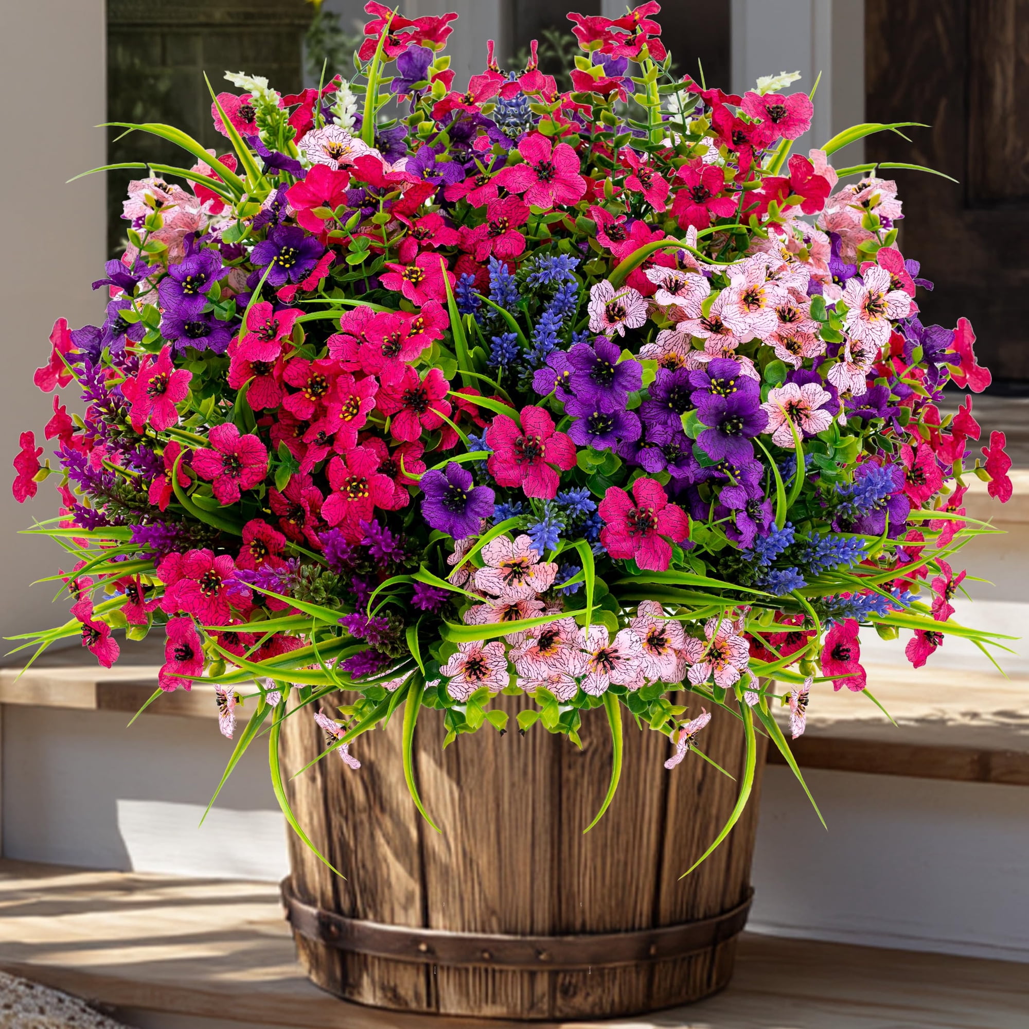Flores Artificiales Axylex, 16 Ramos, Resistentes A Los Rayos Uv, 36 Cm