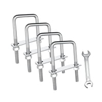 Ioensy - 4 Pernos En U Cuadrados M8, Abrazadera Versátil Para Remolque De Mantenimiento Industrial