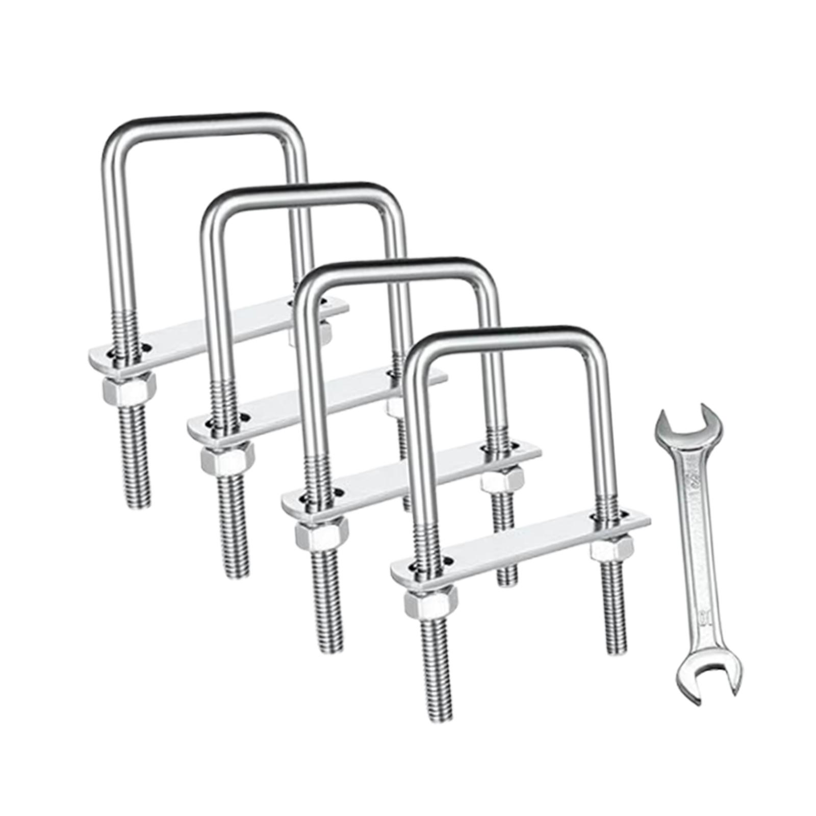 Ioensy - 4 Pernos En U Cuadrados M8, Abrazadera Versátil Para Remolque De Mantenimiento Industrial