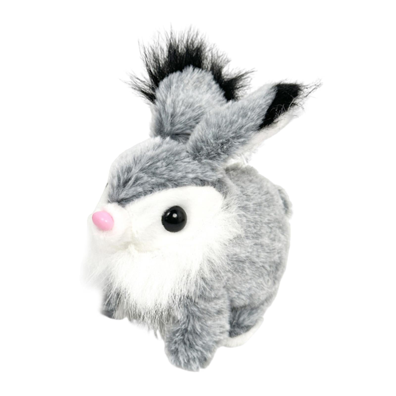 Magideal - Juguete Electrónico De Conejo Interactivo Educativo Con Orejas Móviles Y Sonido De Animación, Peluche Suave, Ideal Para Fiestas Infantiles Y Decoració Gris Claro