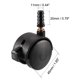 thumbnail image 2 of Ruedas giratorias de 1.85 pulgadas Uxcell con vástago de cuello de agarre, rueda de muebles negra con freno y enchufe de montaje 4 piezas, 2 of 4