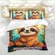 thumbnail image 5 of Perezoso Conjunto de sábanas temático, trío de piezas, cómodo y amigable con la piel, diseño único, regalo de decoración para el hogar para familiares, amigos y fans,173cm *218cm, 5 of 6