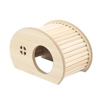 Magideal - Escondite De Hámster Lavable, Accesorios Para Jaulas, Juguetes De Jaula Para Masticar, Casa De Hámster De Madera, Escondite De Hámster Para Hámsteres, Media Vuelta