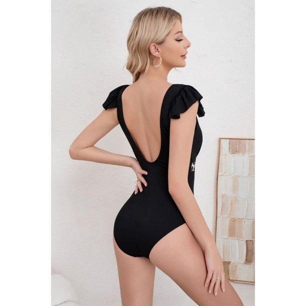 Traje De Baño Mujer Algodon Acanalado Una Pieza Animal Print 8406