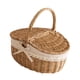 thumbnail image 1 of Cesta de mimbre, cesta de regalo vacía para el día de la madre, San Valentín, cumpleaños, con asa, cesta con tapa, cesta de Picnic de mimbre navideña 34 cm x 24 cm x 17 cm, 1 of 5