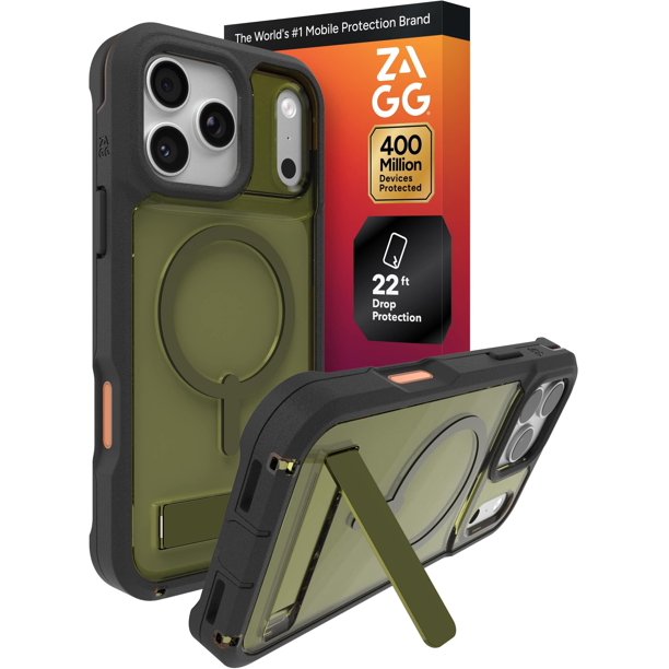 Funda ZAGG Rainier para iPhone 17 Pro Max, con soporte, resistente a caídas de 7 m