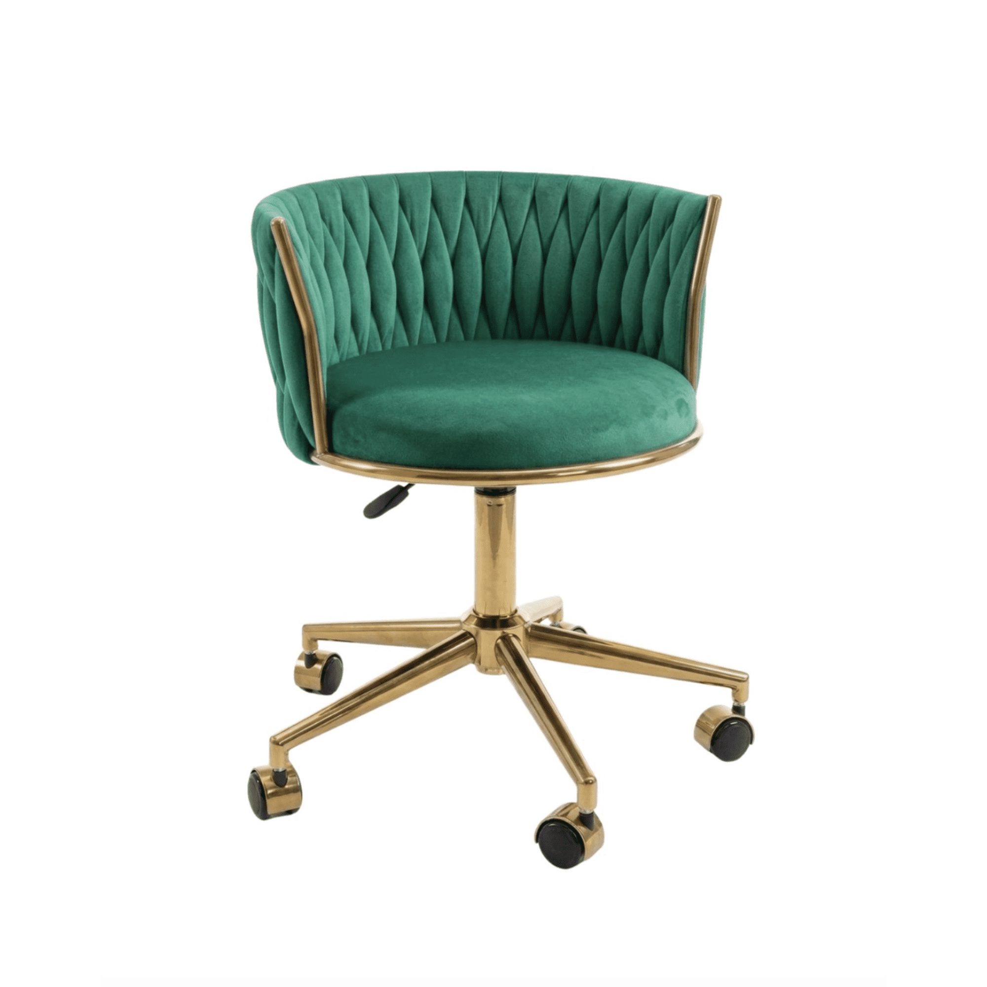 Habita2 Chile - Silla Escritorio Giratoria Queen Base Dorada - Verde