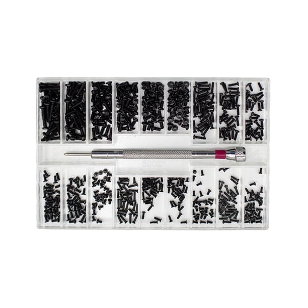Kit de 18 tornillos pequeños M1.2, M1.4 y M2 para herramientas manuales de repuesto, ideal para relojes, portátiles, dispositivos electrónicos y gafas Estilo C