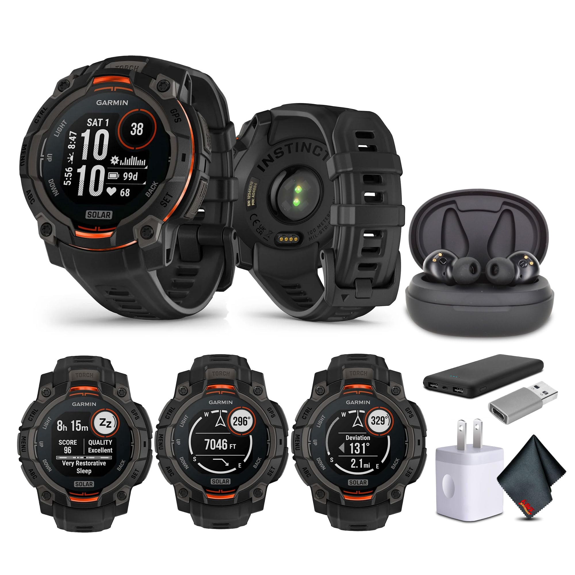 Reloj Inteligente Garmin Instinct 3 Con Pantalla De 45 Mm Con Carga Solar