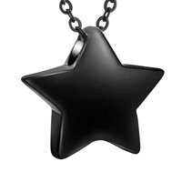 Ioensy - Pequeño Collar De Urna De Estrella, Colgante Conmemorativo, Soporte De Urna Para Mascota, Perfume, Marido, Negro