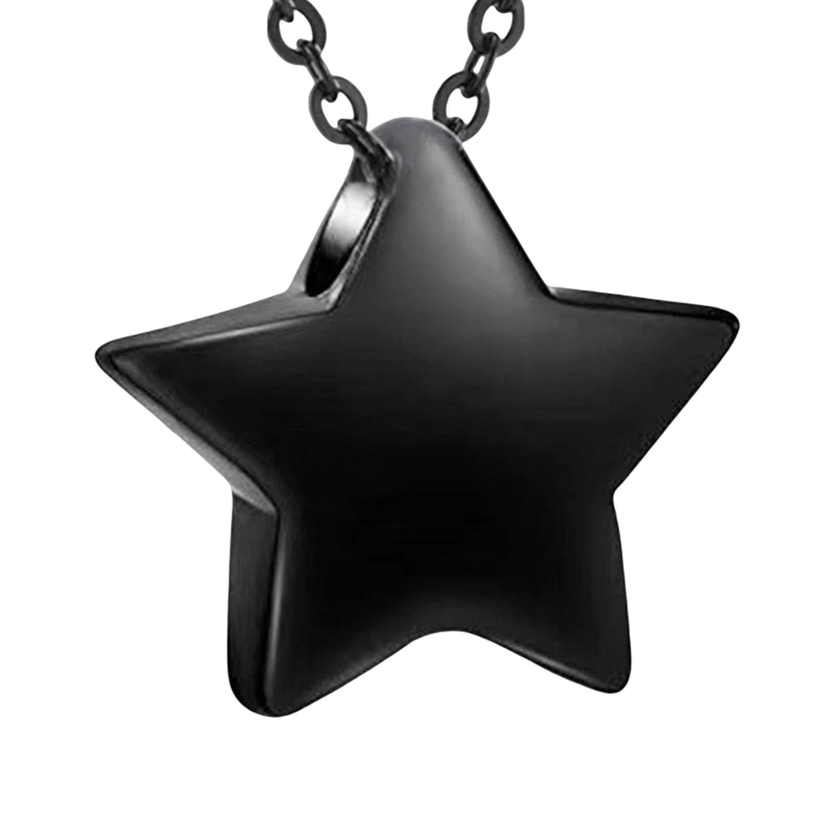 Ioensy - Pequeño Collar De Urna De Estrella, Colgante Conmemorativo, Soporte De Urna Para Mascota, Perfume, Marido, Negro