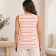 thumbnail image 2 of Polera Mujer Rayada Sin Mangas Cuello V Con Botones rojo Talla Única, 2 of 3