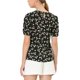 thumbnail image 3 of INSPIRE CHIC Blusas de Mujer con Fruncido Cuello Redondo Manga Corta Camisa Floral Negra XL, 3 of 7