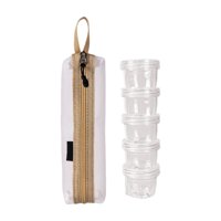 Ioensy - 5X Especias Multifuncionales Con Bolsa De Almacenamiento Juego De Mini Agujeros Para Viajes Blanco