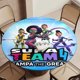 thumbnail image 5 of Supa Team-theme Fitted Round Tablecloths Elastic Edged Table Covers Waterproof Table Cloth for Kitchen Holiday Party Tables Decor 150cm, 5 of 6