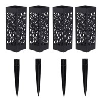 Magideal - Porta Flores Para Tumbas En El Suelo, Lápidas Humanas, Soporte Para Flores, Negro, Con Orificio De Drenaje, Florero Para Tumbas De Cementerio Para Dec 4 Piezas