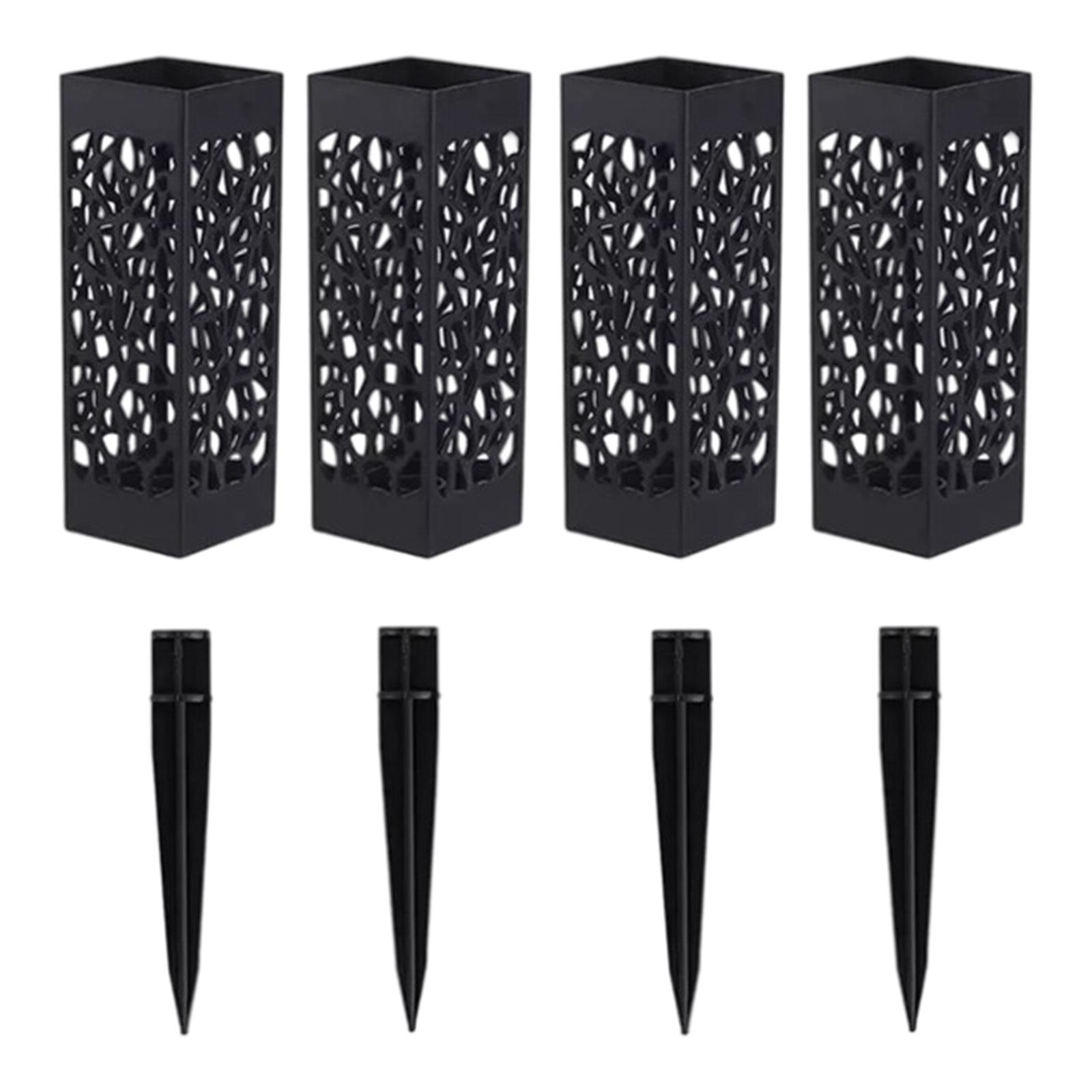 Magideal - Porta Flores Para Tumbas En El Suelo, Lápidas Humanas, Soporte Para Flores, Negro, Con Orificio De Drenaje, Florero Para Tumbas De Cementerio Para Dec 4 Piezas