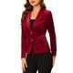 thumbnail image 4 of INSPIRE CHIC Chaqueta de Terciopelo Vintage para Mujer Regreso a Clases para Maestras Blazer con Solapa de Muesca Botón Frontal para el Trabajo Talla L Burdeos, 4 of 8