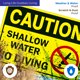 thumbnail image 5 of Letrero de piscina Sigo Signs Shallow Water No Diving, 25 x 18 cm, 5 of 9