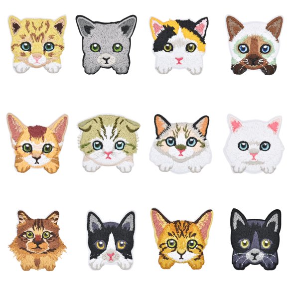 Parches Ctctoo 12 piezas de gato bordado – aplicación por planchado o costura