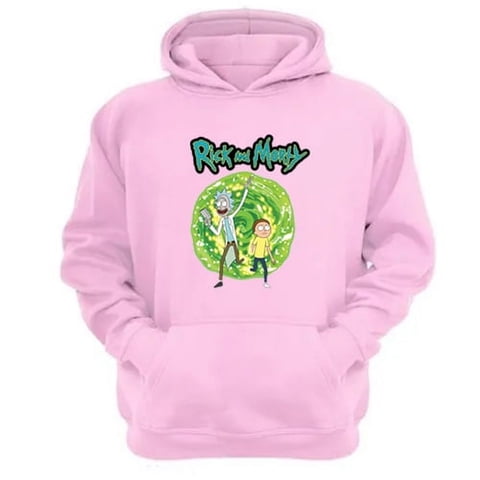 Genérico - Polerón Canguro Rick And Morty Rosa Talla Xl Unisex