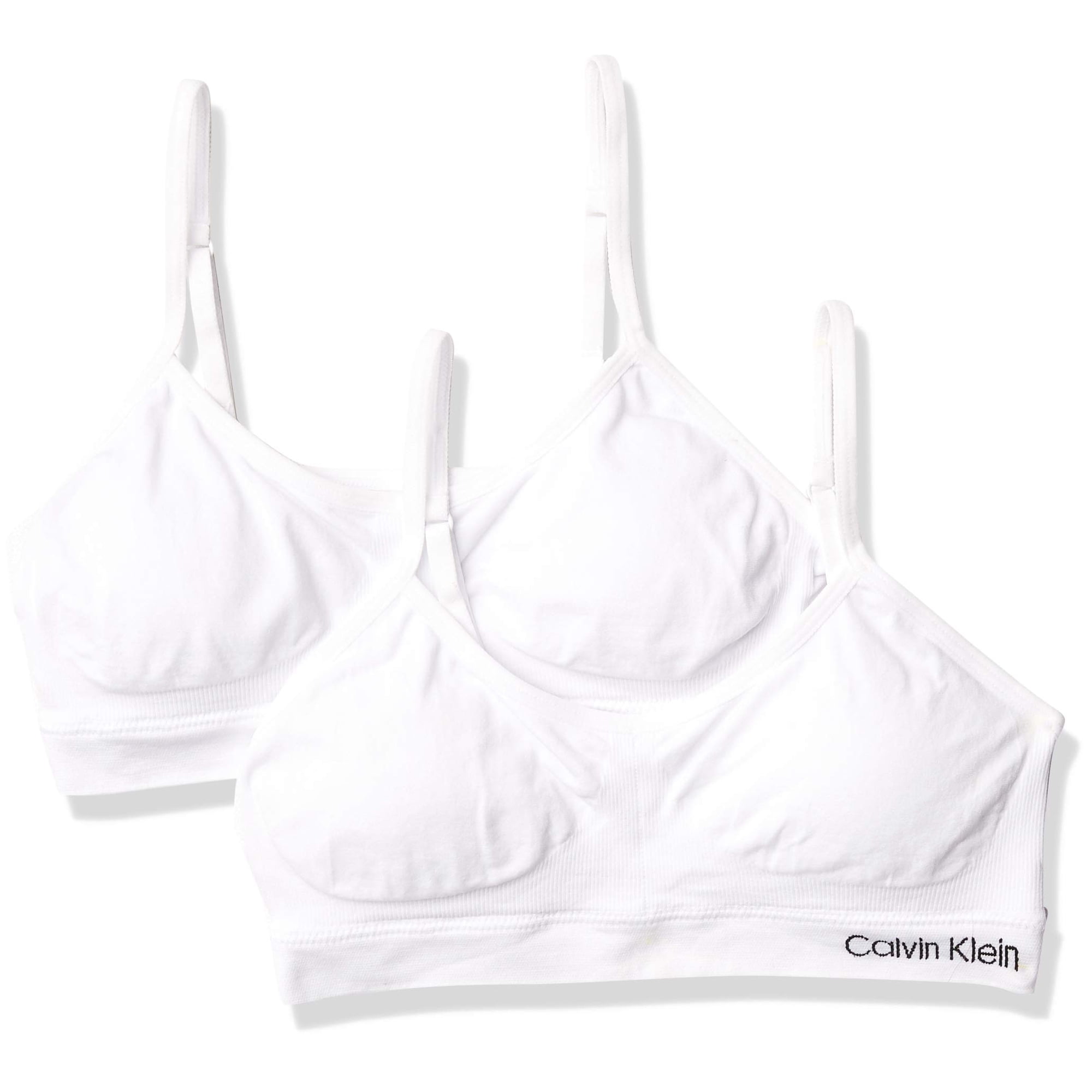 Bralette Corto Calvin Klein, Híbrido Sin Costuras, Para Niñas, Blanco, Xl