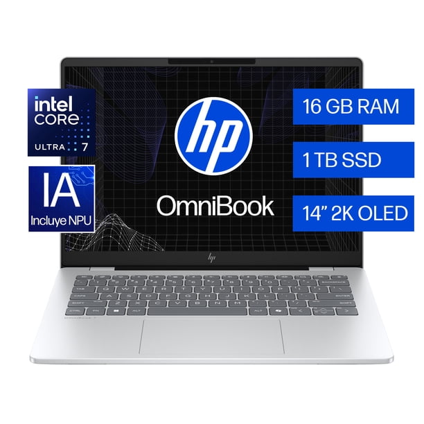 Notebook HP OmniBook 7 AI 14-fr0070la Intel Core Ultra 7 16GB RAM 1TB SSD 14" 2K Windows 11 Home