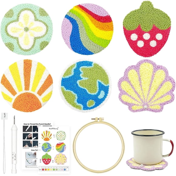 Kit de Posavasos HAND U JOURNEY – 6 Patrones y Hilos