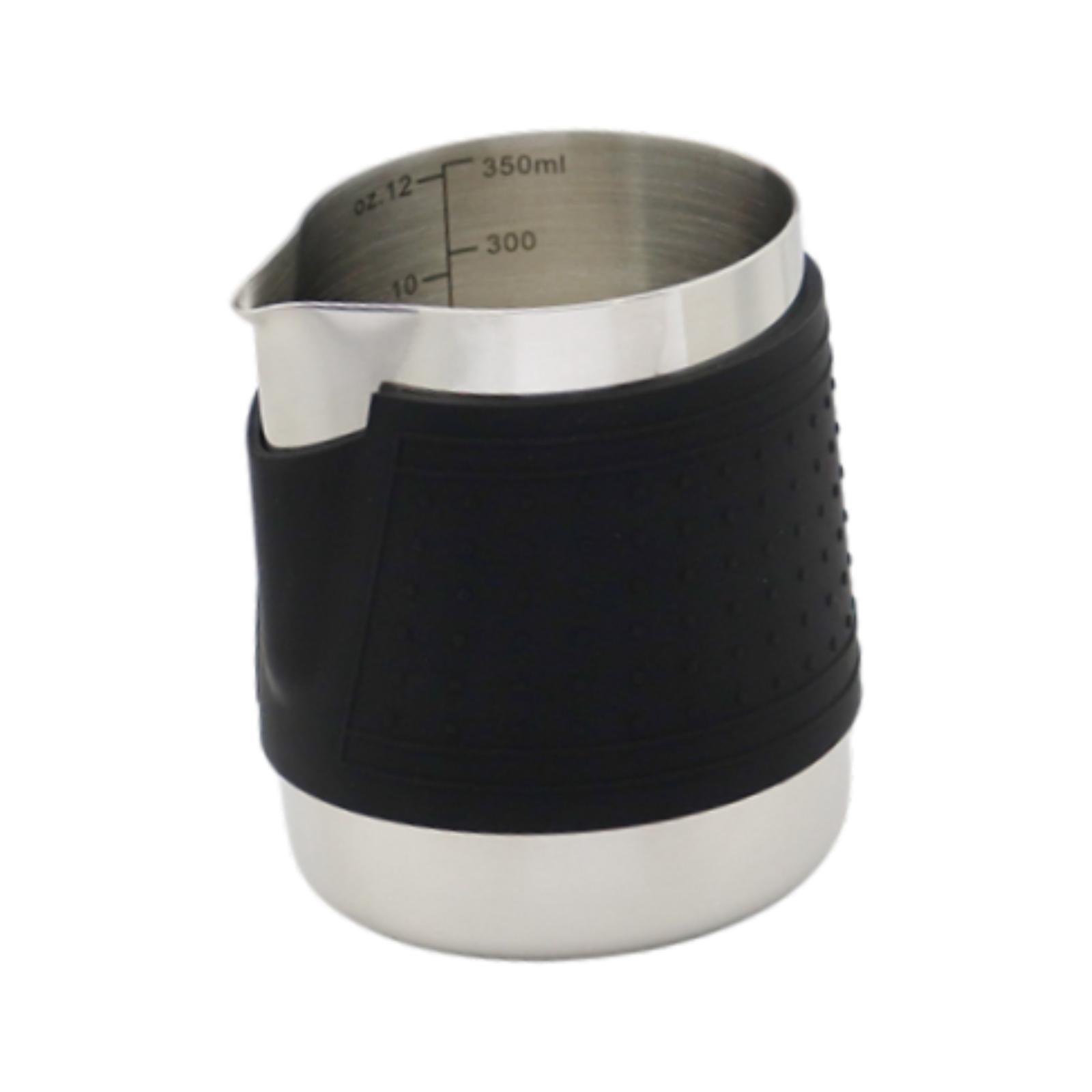 Magideal - Jarra De Leche Sin Asa, Taza Para Café Con Leche, Multifunción, Medición Precisa, Taza Para Espumar Leche De Acero Inoxidable Para Cafetería Y Oficina 350 Ml