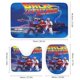 thumbnail image 3 of Volver al futuro-theme 4-Piece Shower Curtain Set with Rugs, Waterproof Bathroom Decor Set Includes Bath Mat, U-Shaped Rug, Toilet Lid Cover and Curtain with Hooks, 3 of 6