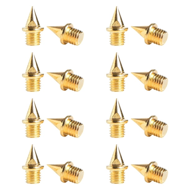 16 Piezas de Clavos para Zapatillas de Atletismo, Clavos para Pista, Clavos para Adultos, Clavos Portátiles de Acero para Pista Y Campo, para Competic Uñas doradas afiladas