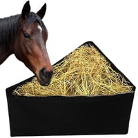 Xusx111 - Alimentador De Esquina De Caballos Bolsa De Heno De Esquina Profunda Cabras Bolsas De Alimentación De Heno De Gran Capacidad Con Fondo De Malla Y Snaps Para Caballo Remolque Stall, Negro