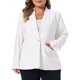 thumbnail image 1 of Agnes Orinda Chaqueta Casual de Negocios para Mujer Talla Grande con Botones, Sin Cuello, de Manga Larga y Bolsillos 3X Blanco, 1 of 7