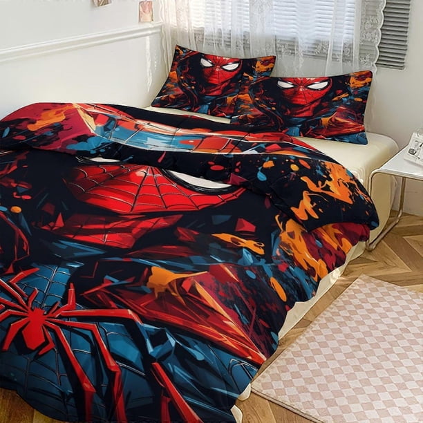 Spidean Print Bedding Set Pattern Duvet Cove Set3 Pieces Quilt Cover And Pillowcases for Women Men Teens