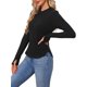 thumbnail image 4 of INSPIRE CHIC Ropa Interior Térmica para Mujeres con Agujeros para Pulgares Capa Básica de Forro Polar Manga Larga Long Johns Cuello Simulado Cruzado para Invierno Frío M Negro, 4 of 6