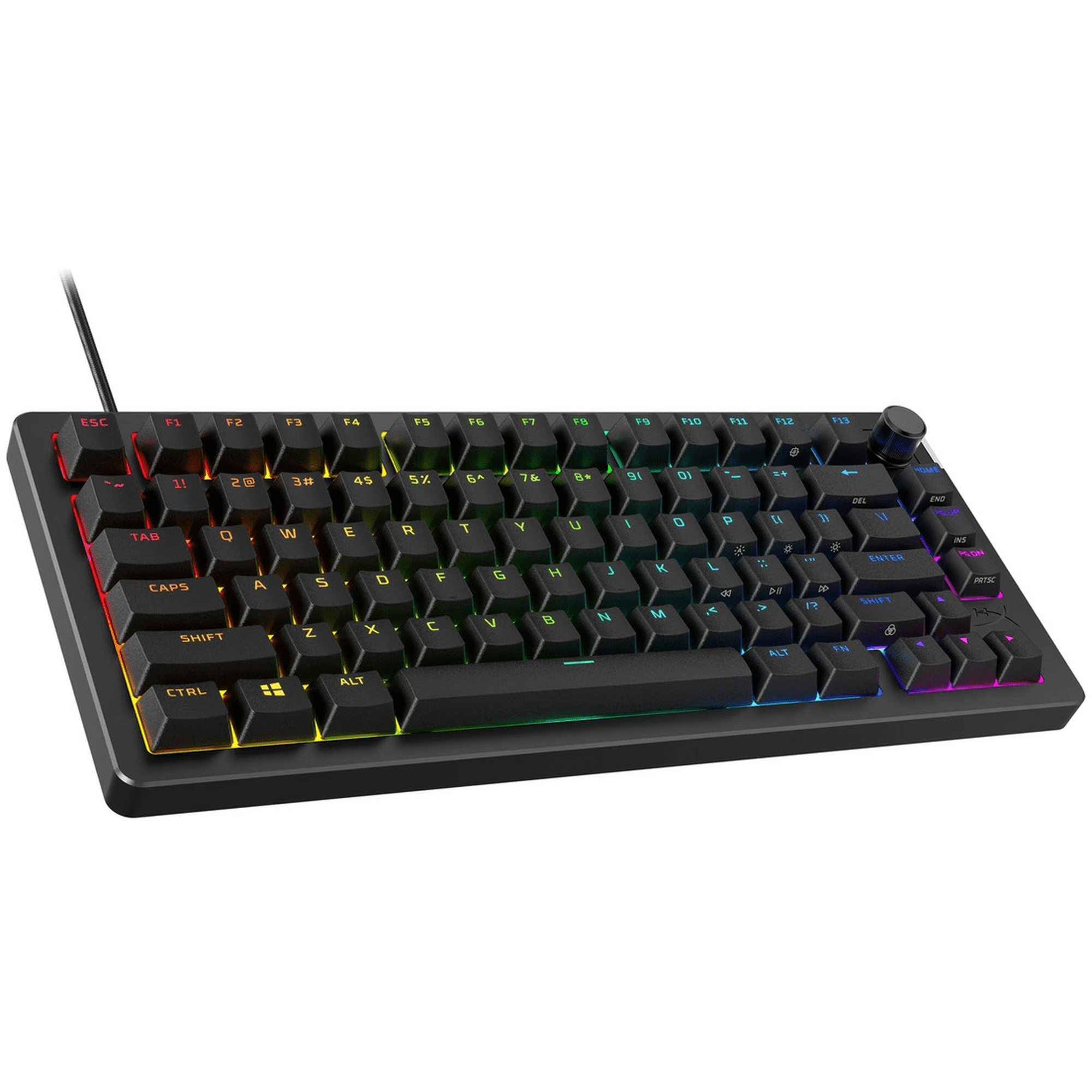 Teclado Gamer Hyperx Alloy Rise 75, Mecánico, Español, Switches Hyperx Red, Rgb, 75%, Color Negro
